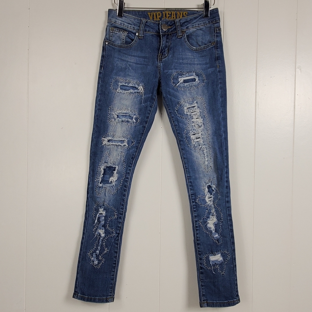VIP factory distressed Jeans size 00